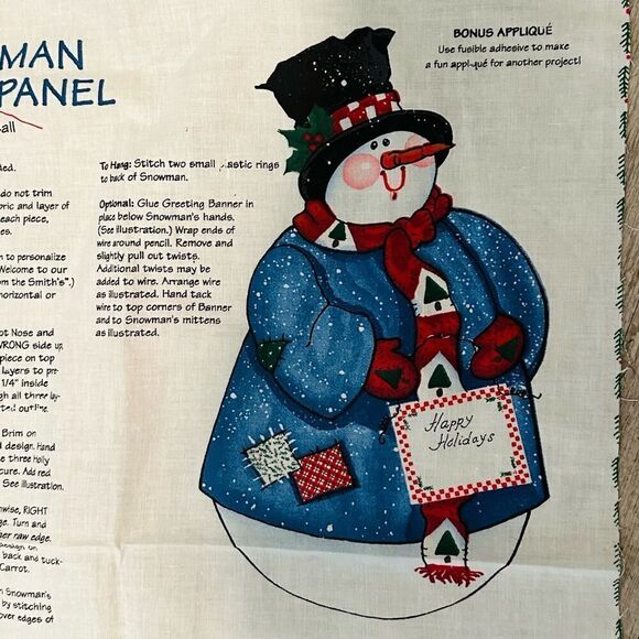 DAISY KINGDOM Snowman Door Panel Vintage Cut & Sew Panel Craft Project 1997 - Picture 7 of 8